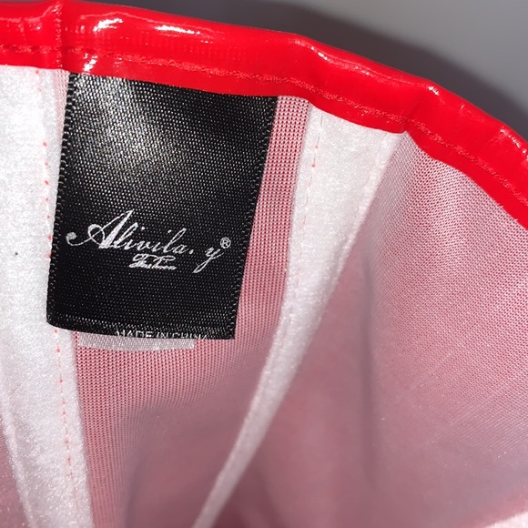 NEW ALIVILA Y Red Faux Leather Fashion Corset Dress - Picture 8 of 12